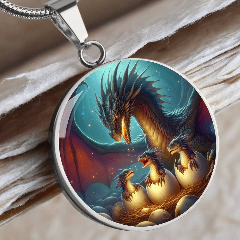 Mom of Three STEEL or GOLD ENGRAVEABLE Personalized Mother Dragon For Mother's Day, Birthday For Stepmother, Bonus Mom