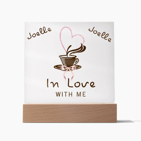 Personalized  In Love With Me Self Love Plaque With Hearts For Mental Health, Addiction, Sobriety, Recovery