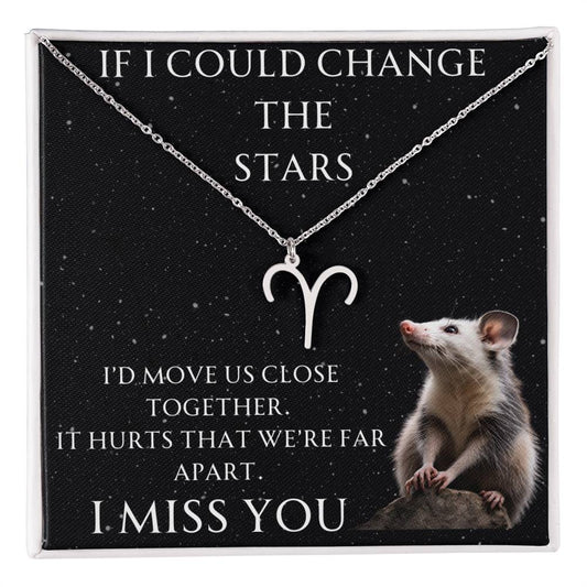 Zodiac Opossum Necklace For Long Distance Couples, Gifts For Long Distance Friends, Long Distance Girlfriend, Long Distance Relationship Gift, Valentines Day, Anniversary, Birthday