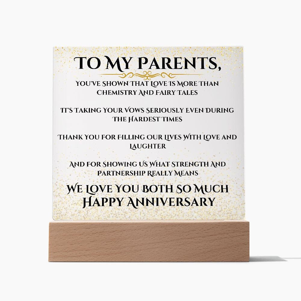 Acrylic Anniversary Gift For Parents, Anniversary Gifts for Mom And Dad, LED Upgrade