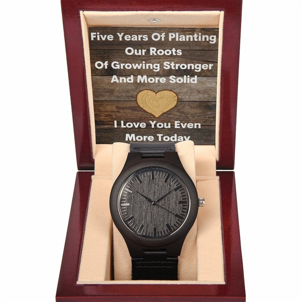 Wooden Watch, 5 Year Anniversary Gift For Him, 5th Anniversary Gift, Wood Anniversary Gift for Him