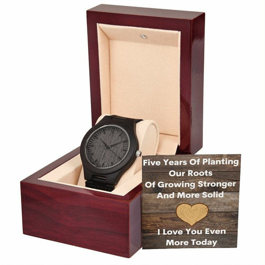 Wooden Watch, 5 Year Anniversary Gift For Him, 5th Anniversary Gift, Wood Anniversary Gift for Him