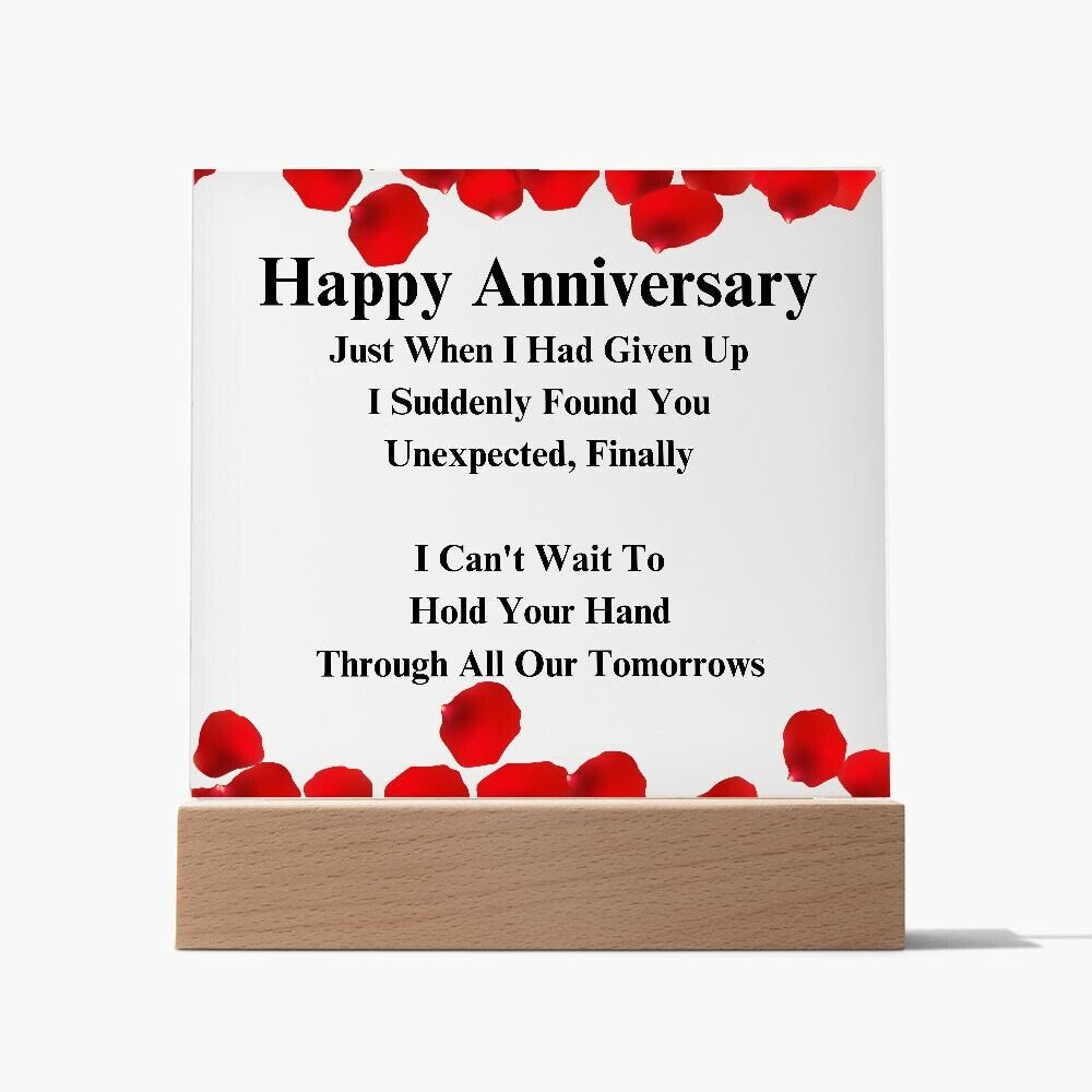 Acrylic Dating Anniversary Plaque, 1 Year Anniversary Gift For Girlfriend,  One Year Anniversary Gift For Her, LED Upgrade