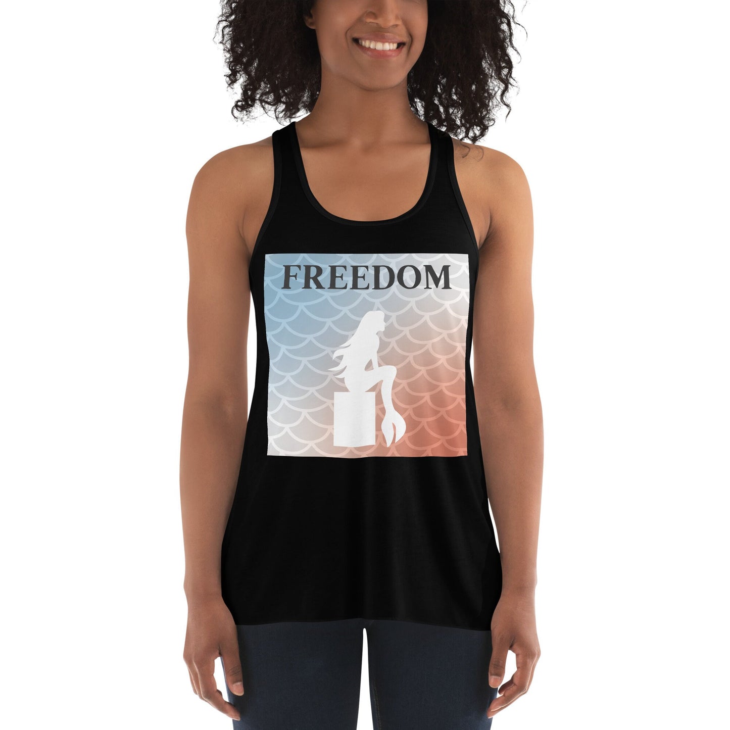 3 Colors Available, Mermaid Top, 4th Of July Flowy Tank Top, Freedom, Independence Day