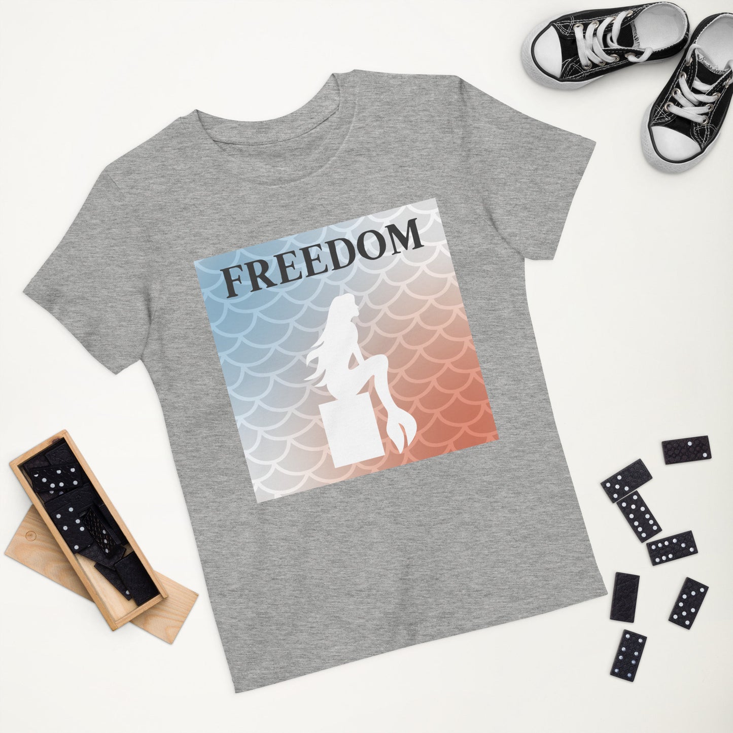 5 Colors Available, Mermaid T Shirt, Toddler And Youth Sizes, 4th Of July T Shirt, Freedom, Independence Day, Organic Cotton