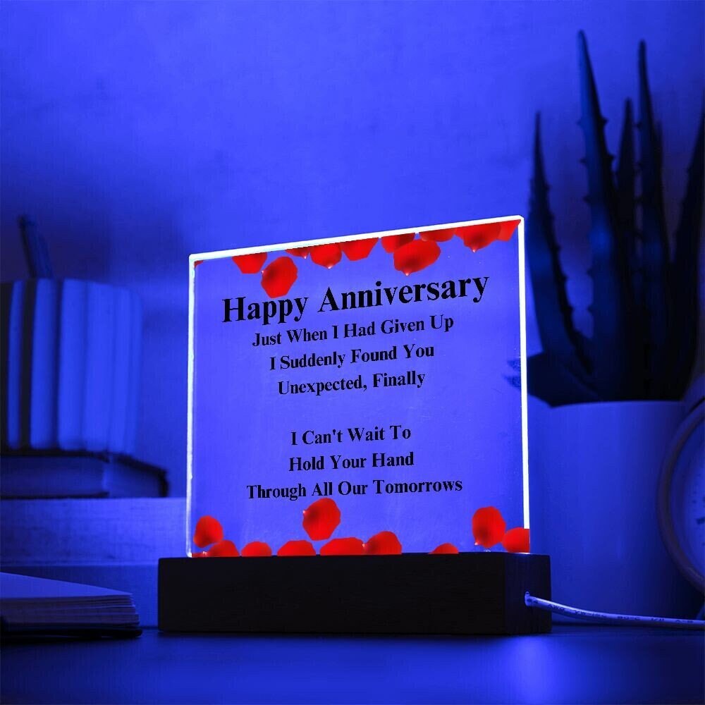 Acrylic Dating Anniversary Plaque, 1 Year Anniversary Gift For Girlfriend,  One Year Anniversary Gift For Her, LED Upgrade