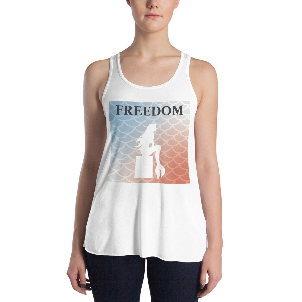 3 Colors Available, Mermaid Top, 4th Of July Flowy Tank Top, Freedom, Independence Day