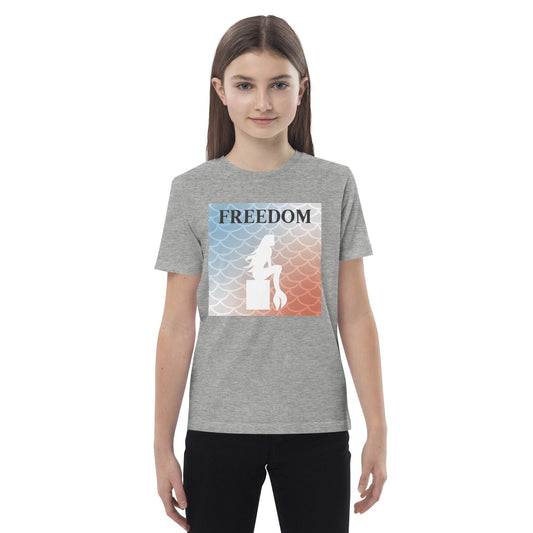 5 Colors Available, Mermaid T Shirt, Toddler And Youth Sizes, 4th Of July T Shirt, Freedom, Independence Day, Organic Cotton