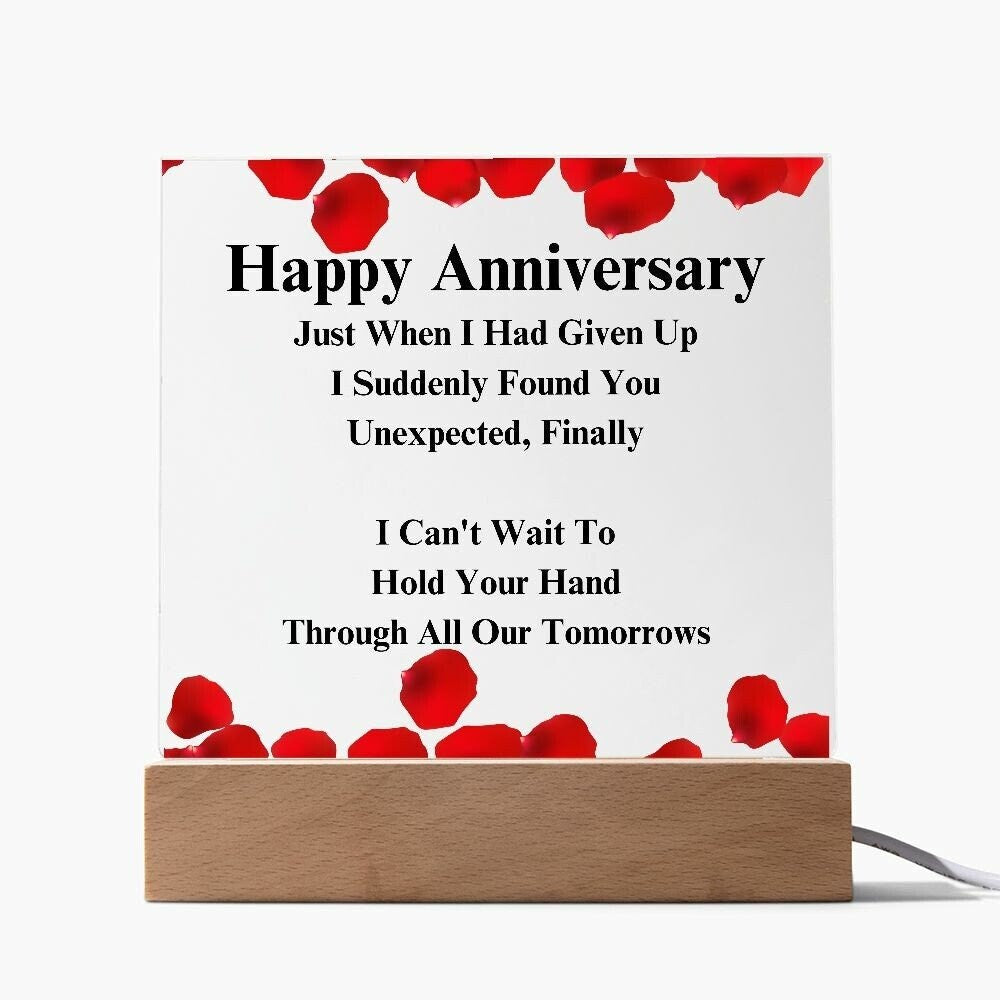 Acrylic Dating Anniversary Plaque, 1 Year Anniversary Gift For Girlfriend,  One Year Anniversary Gift For Her, LED Upgrade