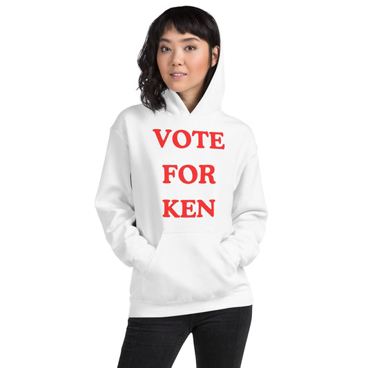 2 Colors Available, Vote For Ken, Unisex Hoodie, Hooded Sweatshirt