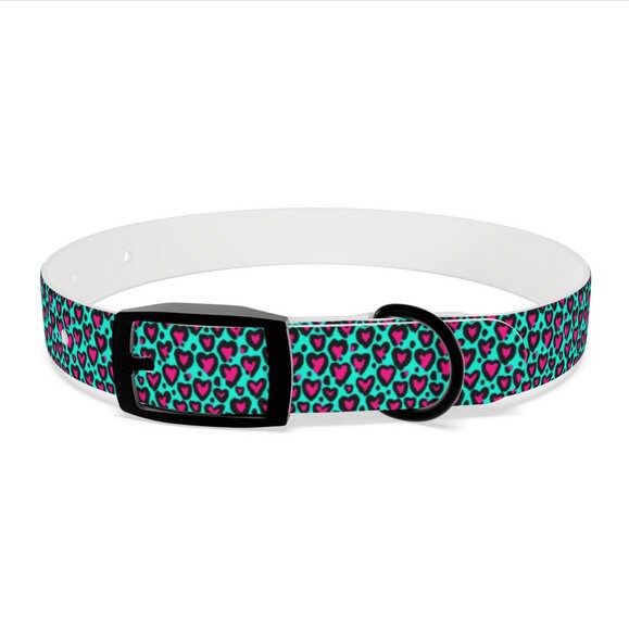 90's Vibes Personalized Dog Collar, Hypoallergenic, Waterproof, 4 Types Of Hardware Finishes Available, Sizes XS-XL