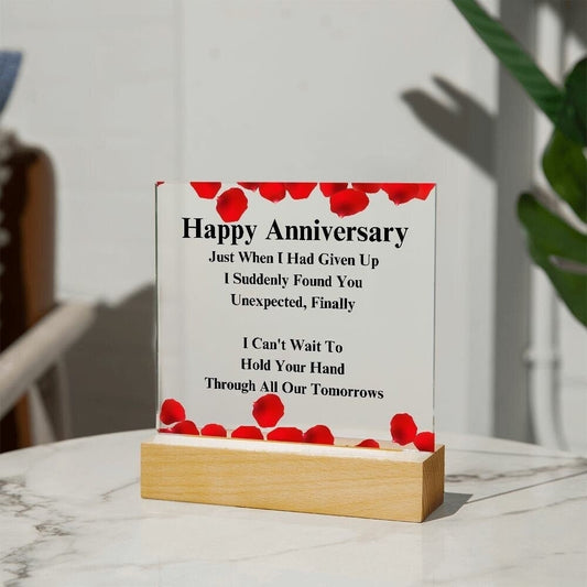 Acrylic Dating Anniversary Plaque, 1 Year Anniversary Gift For Girlfriend,  One Year Anniversary Gift For Her, LED Upgrade