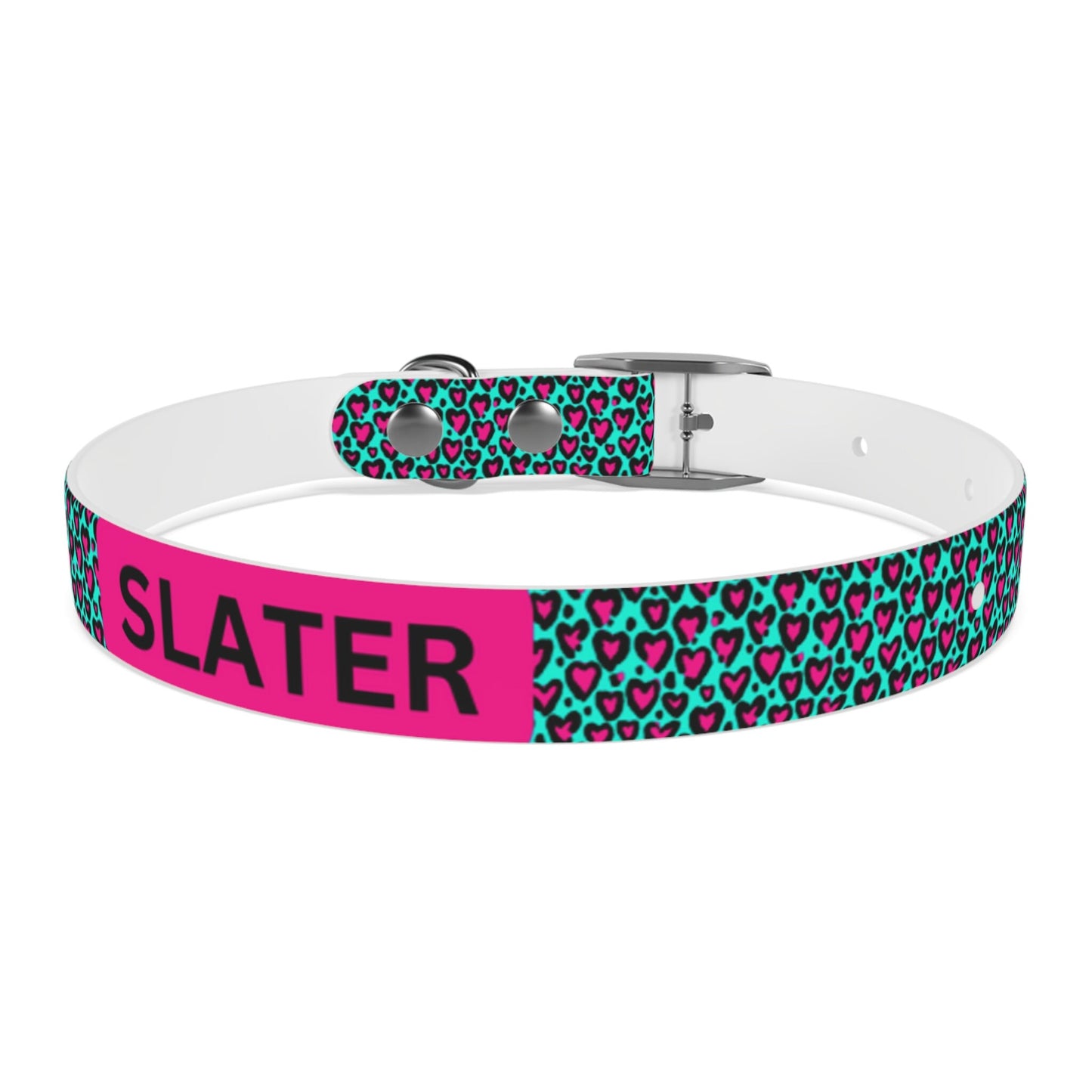 90's Vibes Personalized Dog Collar, Hypoallergenic, Waterproof, 4 Types Of Hardware Finishes Available, Sizes XS-XL