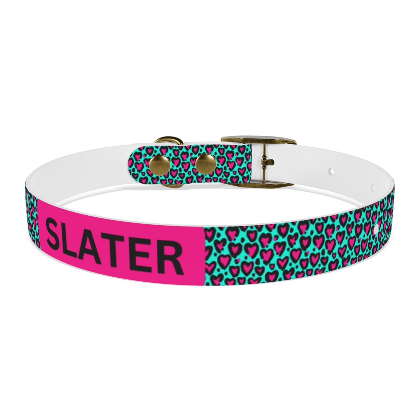 90's Vibes Personalized Dog Collar, Hypoallergenic, Waterproof, 4 Types Of Hardware Finishes Available, Sizes XS-XL