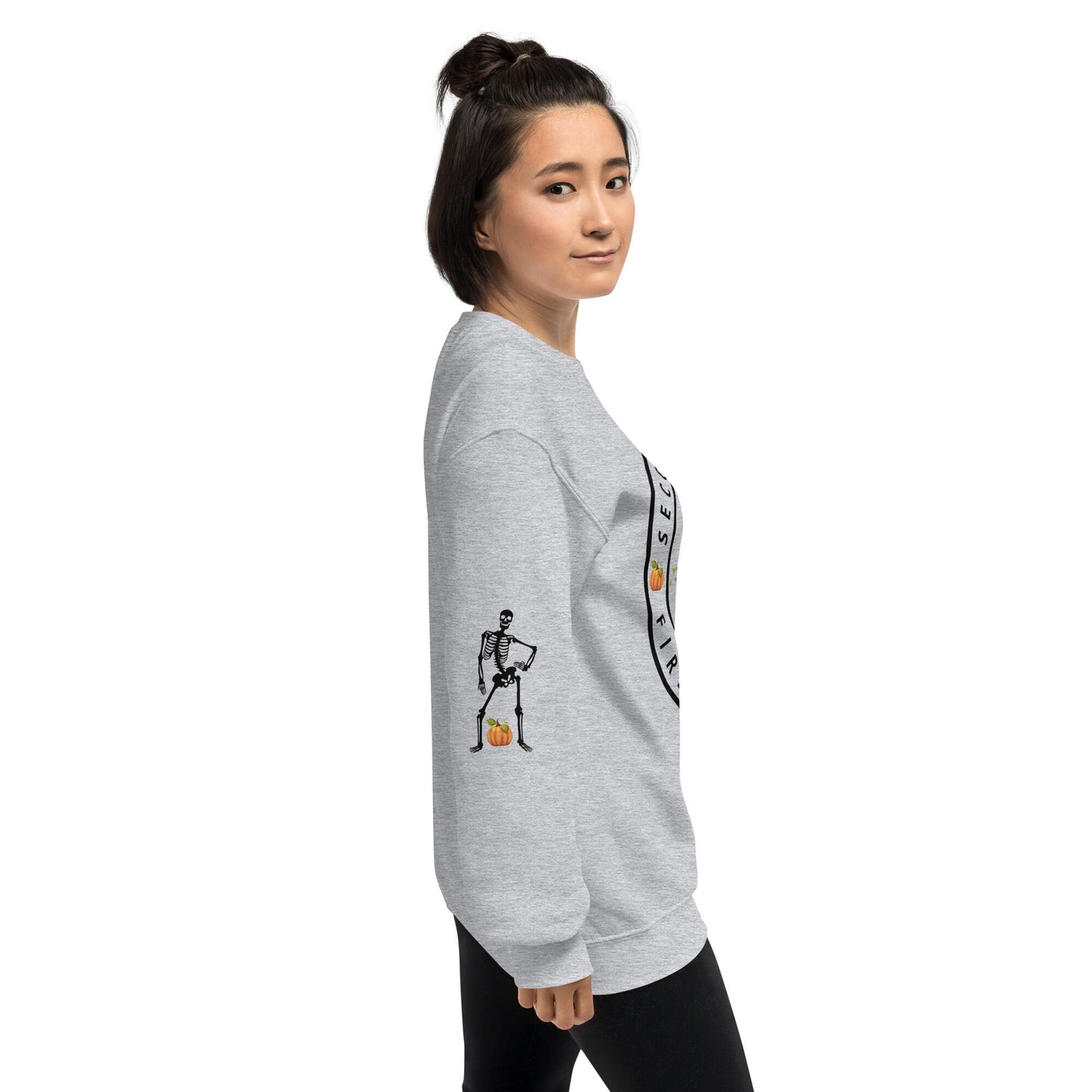 3 Colors Available Printed Sleeve Fall Halloween Dance Sweatshirt, Sizes S-5XL