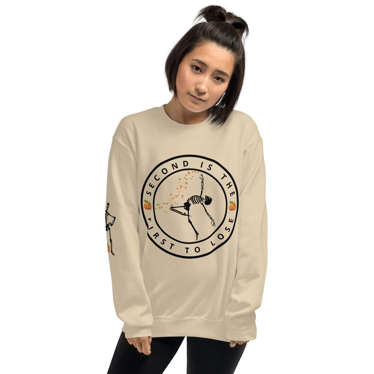 3 Colors Available Printed Sleeve Fall Halloween Dance Sweatshirt, Sizes S-5XL