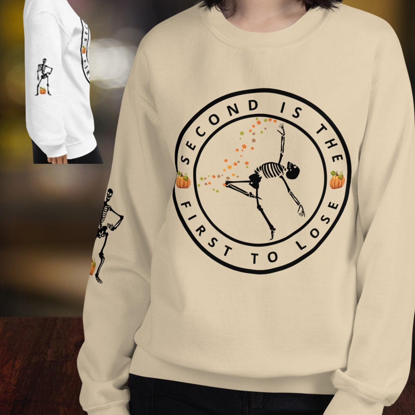 3 Colors Available Printed Sleeve Fall Halloween Dance Sweatshirt, Sizes S-5XL