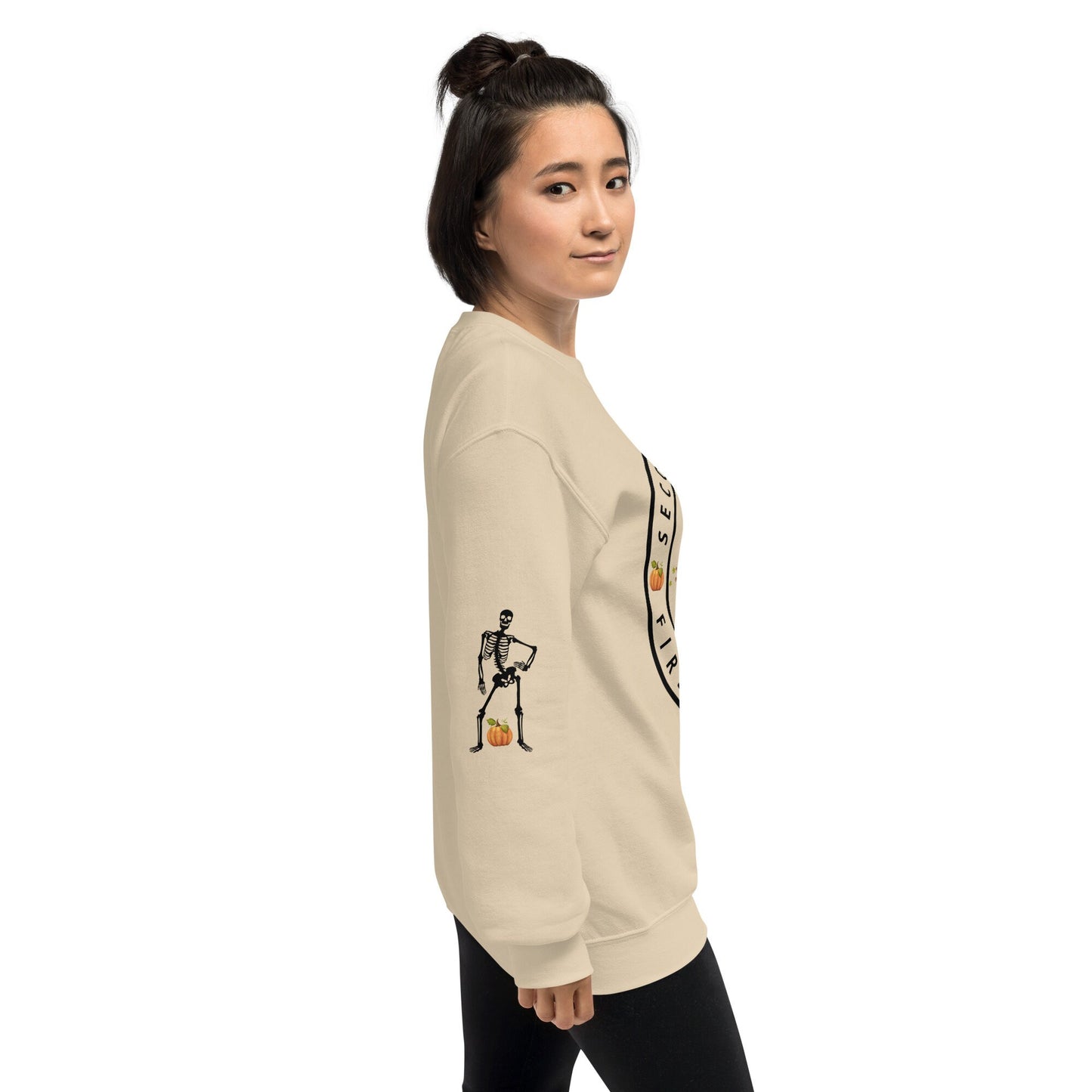 3 Colors Available Printed Sleeve Fall Halloween Dance Sweatshirt, Sizes S-5XL