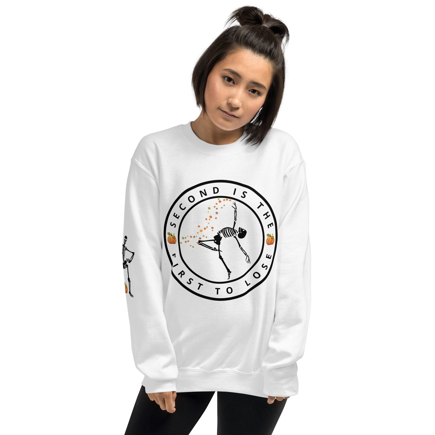 3 Colors Available Printed Sleeve Fall Halloween Dance Sweatshirt, Sizes S-5XL