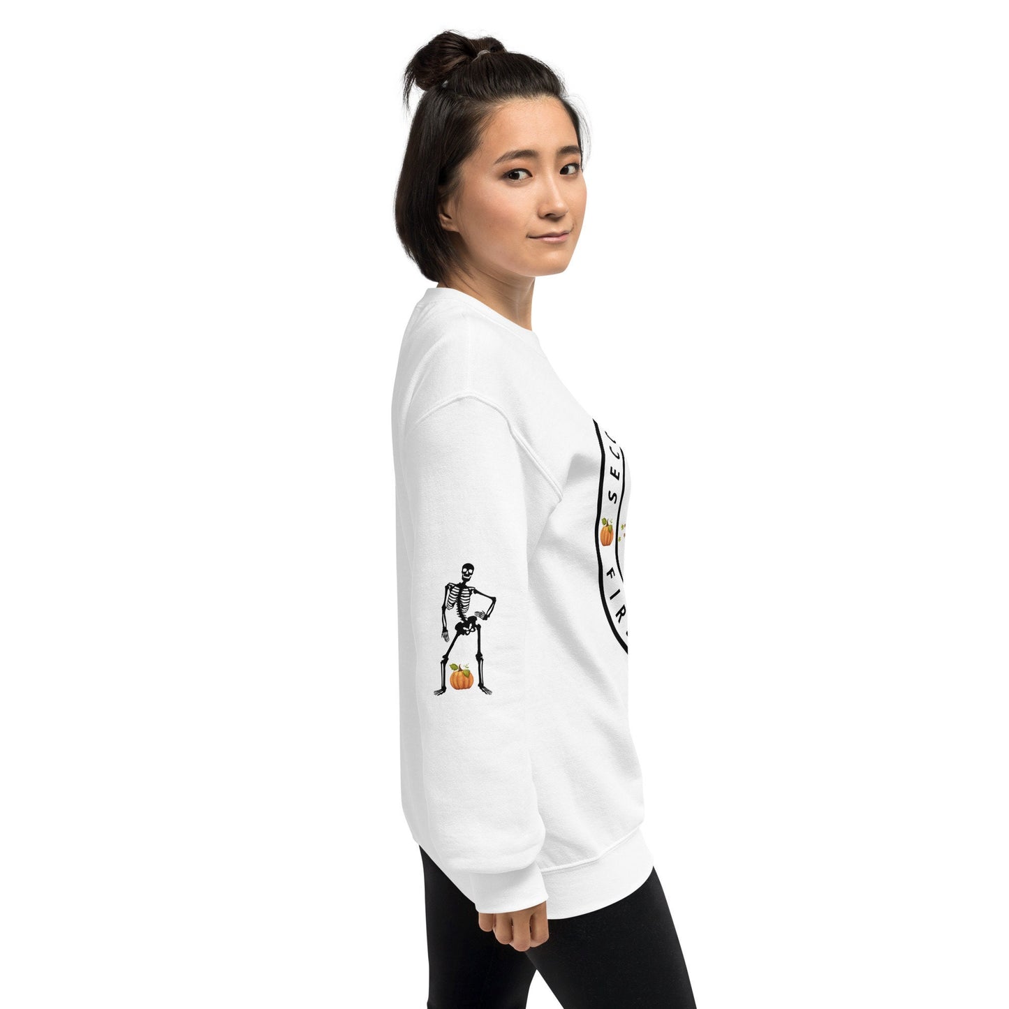 3 Colors Available Printed Sleeve Fall Halloween Dance Sweatshirt, Sizes S-5XL