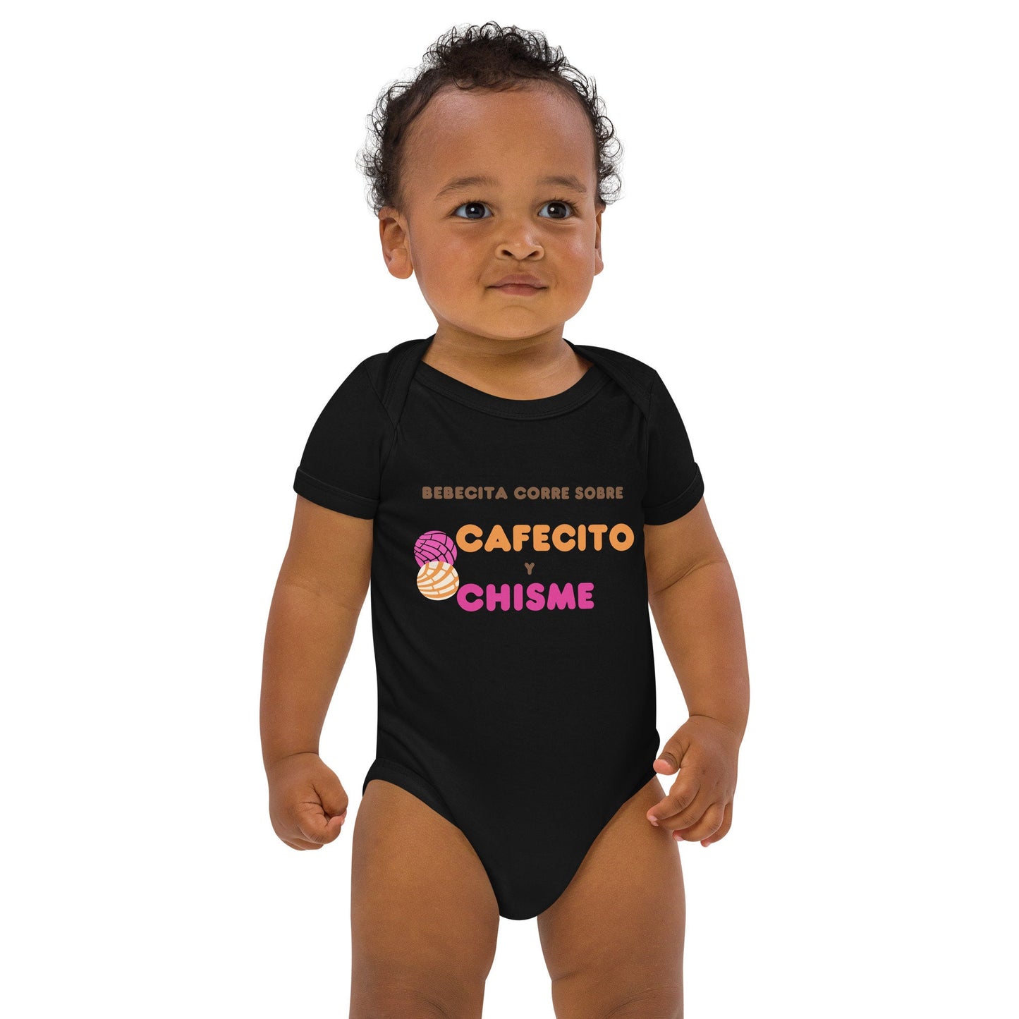 3 Colors Available, Organic Cotton, Nickel Free Snaps, Cafecito Y Chisme Eco Friendly Concha Onesie