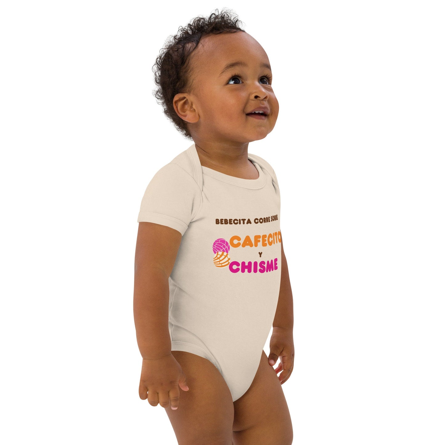 3 Colors Available, Organic Cotton, Nickel Free Snaps, Cafecito Y Chisme Eco Friendly Concha Onesie